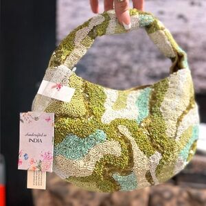 💚Made In India Viral Handcrafted Geometric pattern Beaded sequins Bag 💚NWT